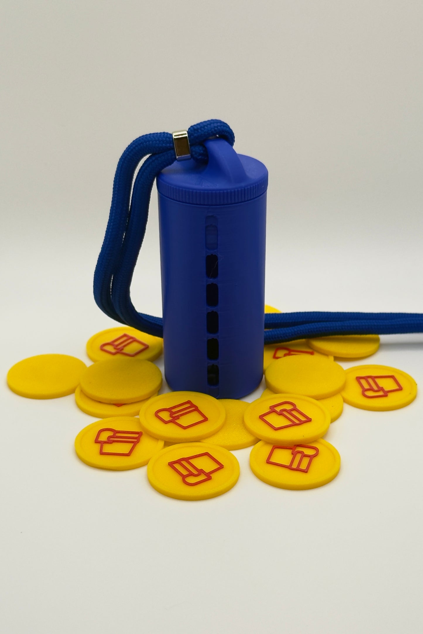 Porte-jetons « Bold Blue » avec Lanière de Luxe