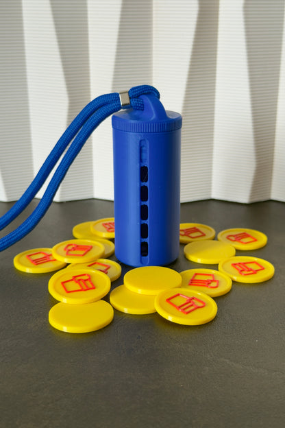 Porte-jetons « Bold Blue » avec Lanière de Luxe