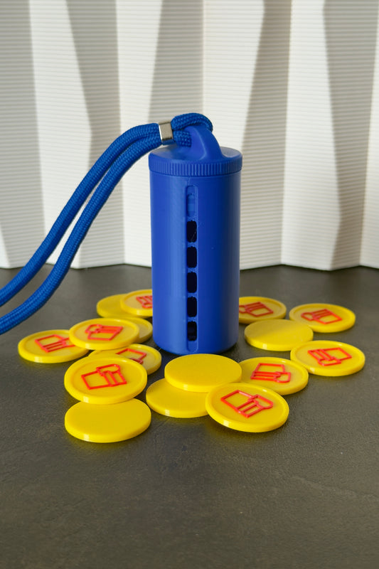 Porte-jetons « Bold Blue » avec Lanière de Luxe