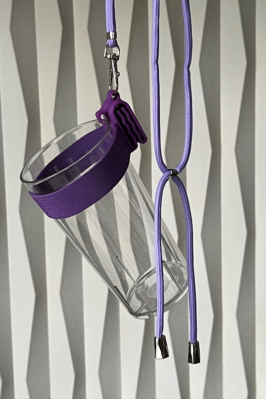 "Pretty Purple" Clip A Cup with Luxury Lanyard